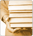 Picture of hands carrying several books